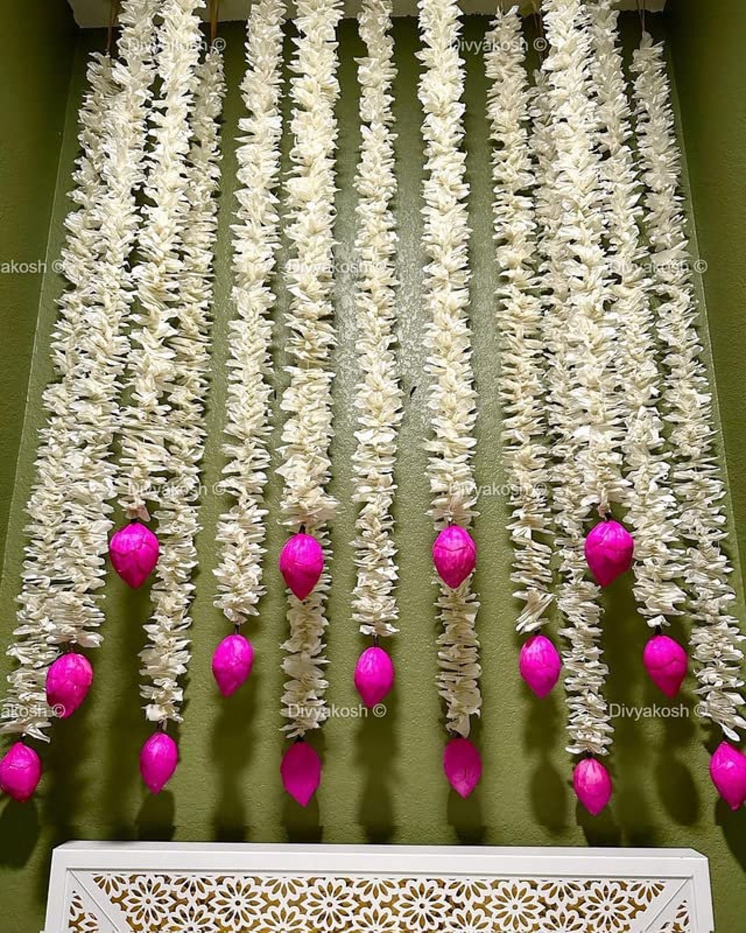 100 PCS Artificial Lotus Flower Garlands Wedding/ Mehndi/mandap Decor