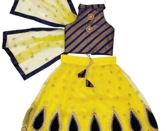 Indian Traditional Dress For Baby Girl Kids Lehenga Choli  / 2 Year to 10 years Girls Wedding Wear / Silk Fabric/ Ethnic Wear Clothing Gift