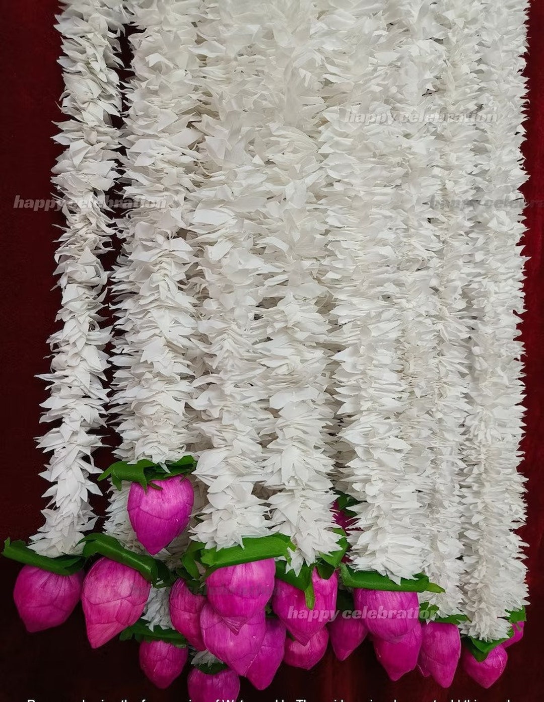 100 PCS Artificial Lotus Flower Garlands Wedding/ Mehndi/mandap Decor
