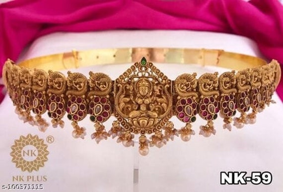 South Indian Women Waist Belt Bridal Jewelry Gold Plated