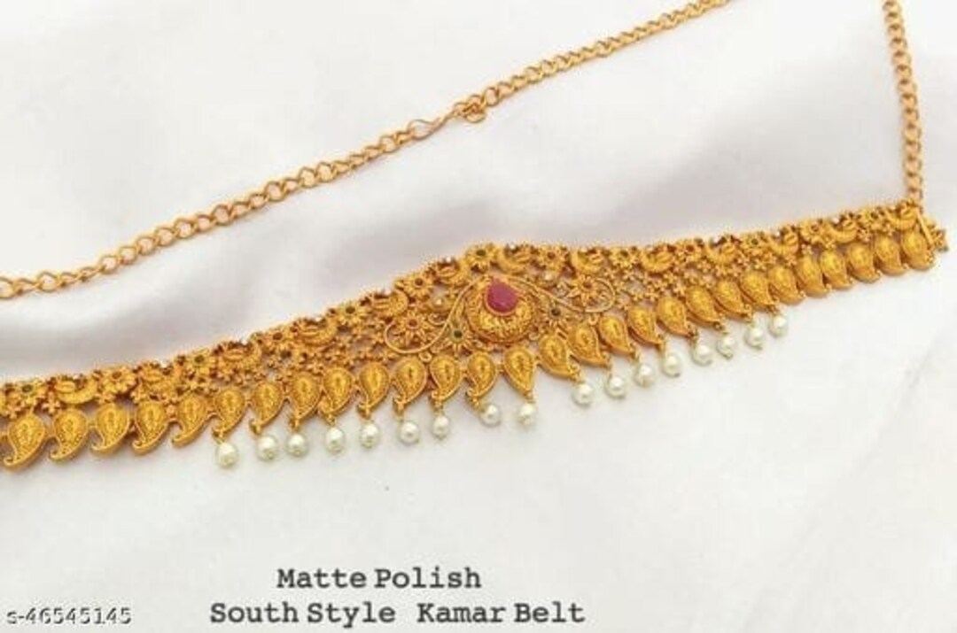 South Indian Women Waist Belt Bridal Jewelry Gold Plated Etsy