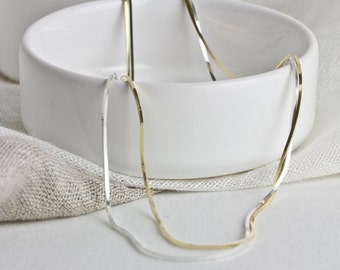 thin snake chain, filigree snake necklace, snake necklace, snake chain, sleek chain, 925 silver or gold plated