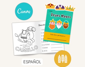 Drei Könige / Personalisierte Malbücher – Individuelle Gastgeschenke – Dankeschön-Geschenk – Geburtstag – Digitale Vorlage (Canva)