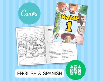 Toy Story Personalized Coloring Books - Custom Party Favors - Thank You Gift - Birthday - Digital Template Canva - Buzz - Woody -Toystory