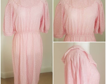 dusky pink floral lace up detail tea dress