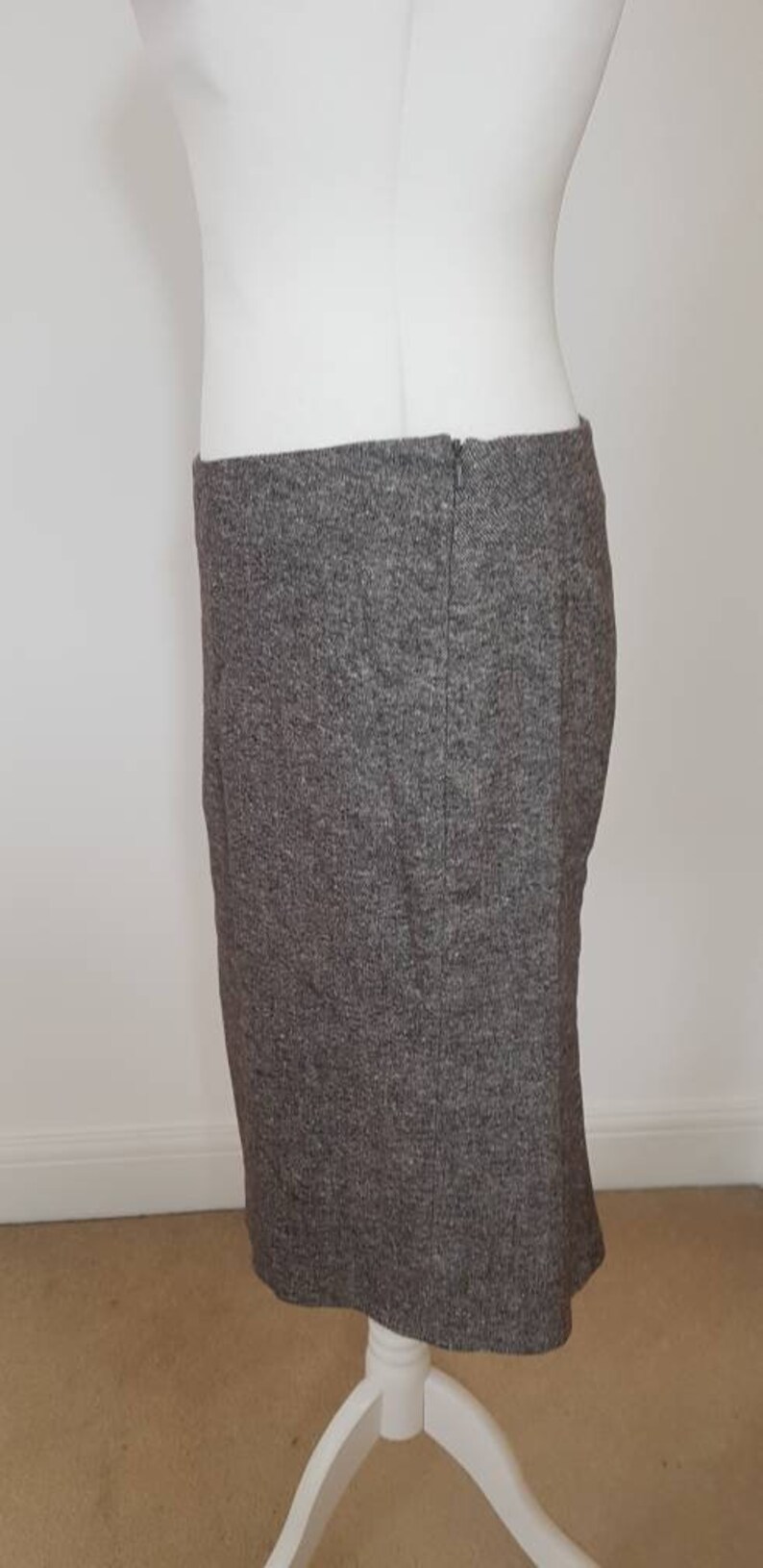 Great Plains Grey Mix Wool and Silk Midi Pencil Skirt Lined 12 | Etsy