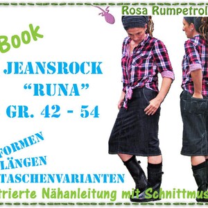 Sewing instructions women's denim skirt "RUNA" Gr. 42 - 54