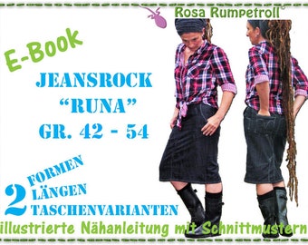 Sewing instructions women's denim skirt "RUNA" Gr. 42 - 54