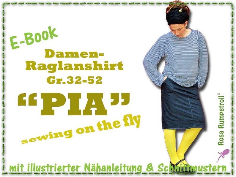 Nähanleitung Damen-Raglanshirt PIA, Gr.32 52 Bild 1