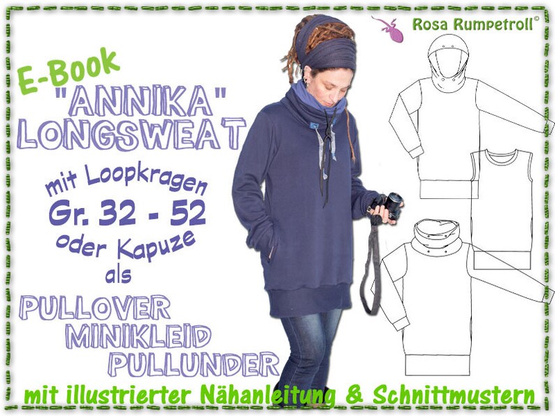 Nähanleitung Damen-Longsweat ANNIKA Gr.32-52 Bild 1