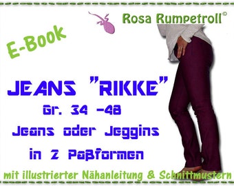 Nähanleitung DamenJeanshose "RIKKE" Gr.34 - 48