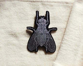 MUCHA ~ small jacket patch ~ iron mount ~ for sewing and ironing ~ application ~ embroidered insect application on jacket