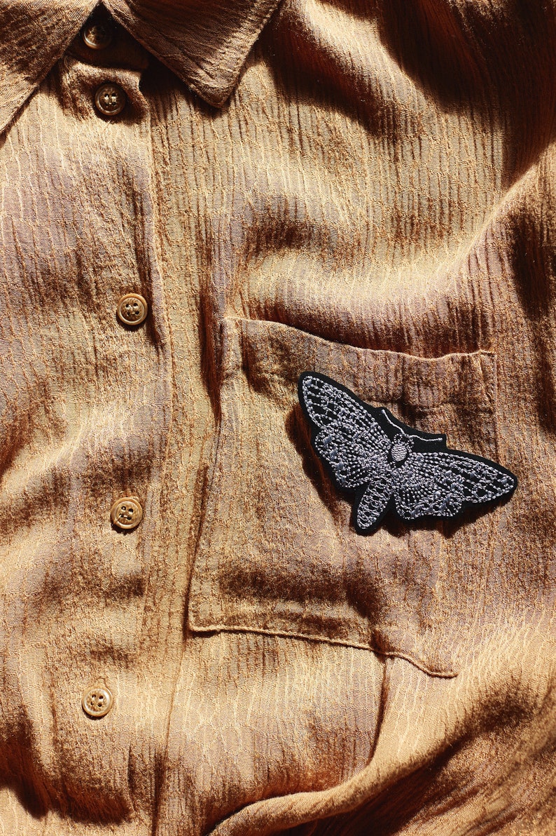 Moth embroidered brooch night butterfly fastening like pins pin broch large for jacket to pin brooch butterfly moth pin image 10