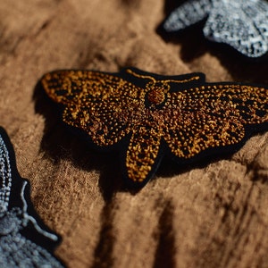 Moth embroidered brooch night butterfly fastening like pins pin broch large for jacket to pin brooch butterfly moth pin image 4