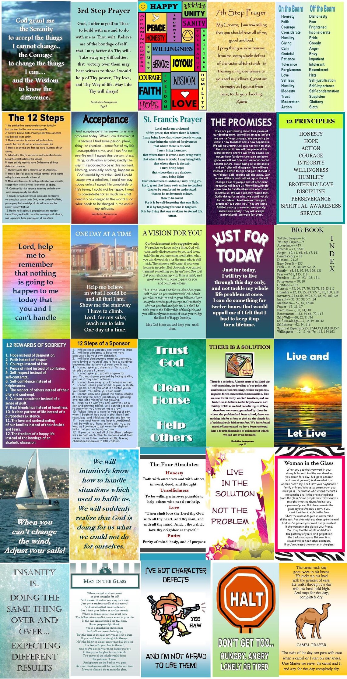 aa-12-step-recovery-lot-of-30-wallet-cards-sobriety-gifts-etsy