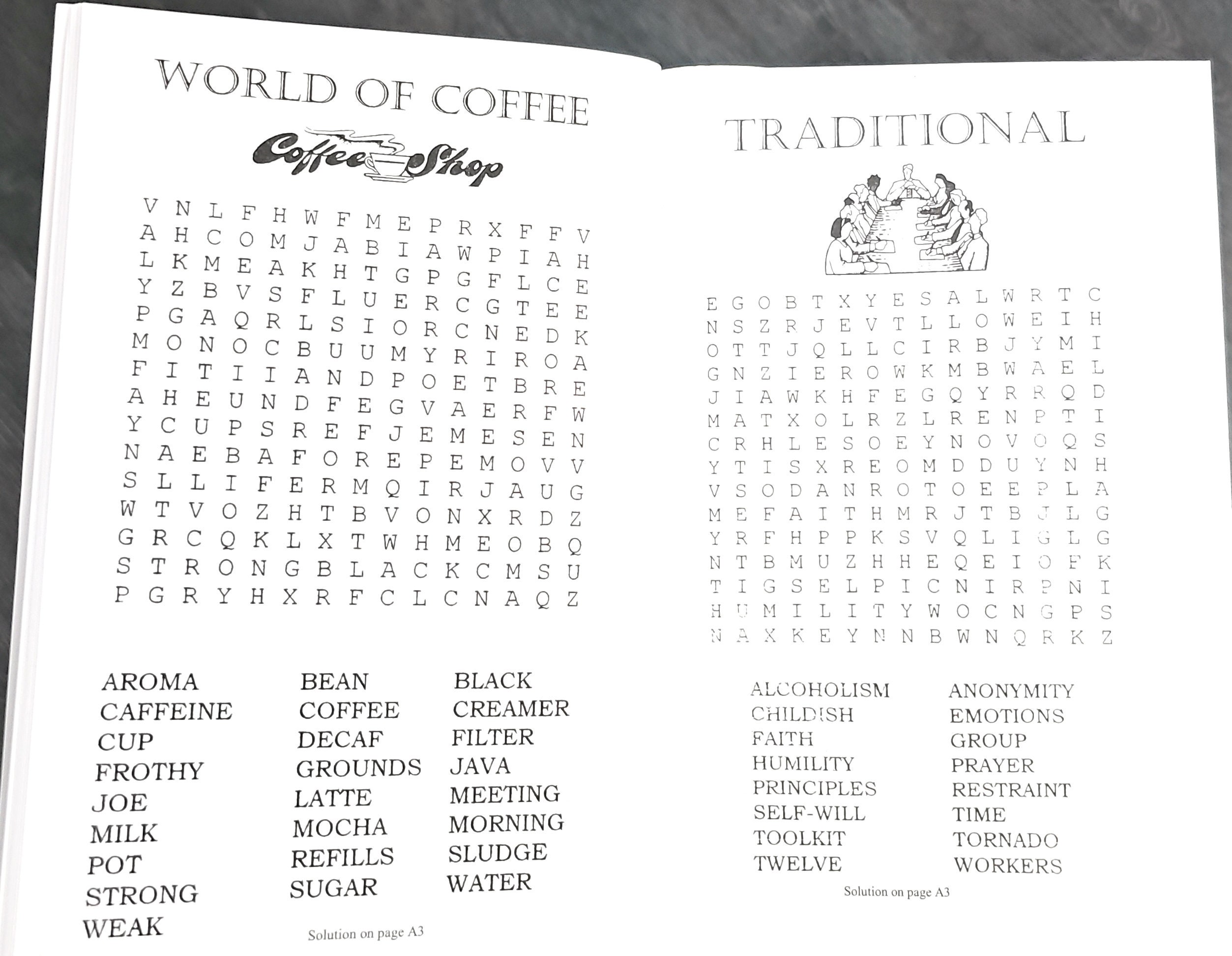 Alcoholics Anonymous/12 Step Recovery Puzzle Book Over 100 Puzzles