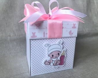 NEW !!! Explosion box birth congratulations cash gift
