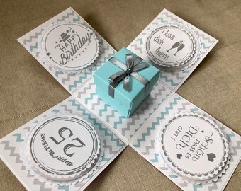 Explosion box Father's Day special round birthday - congratulations - cash gift