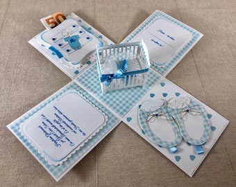 Explosion box - birth - without congratulations blank - cash gift