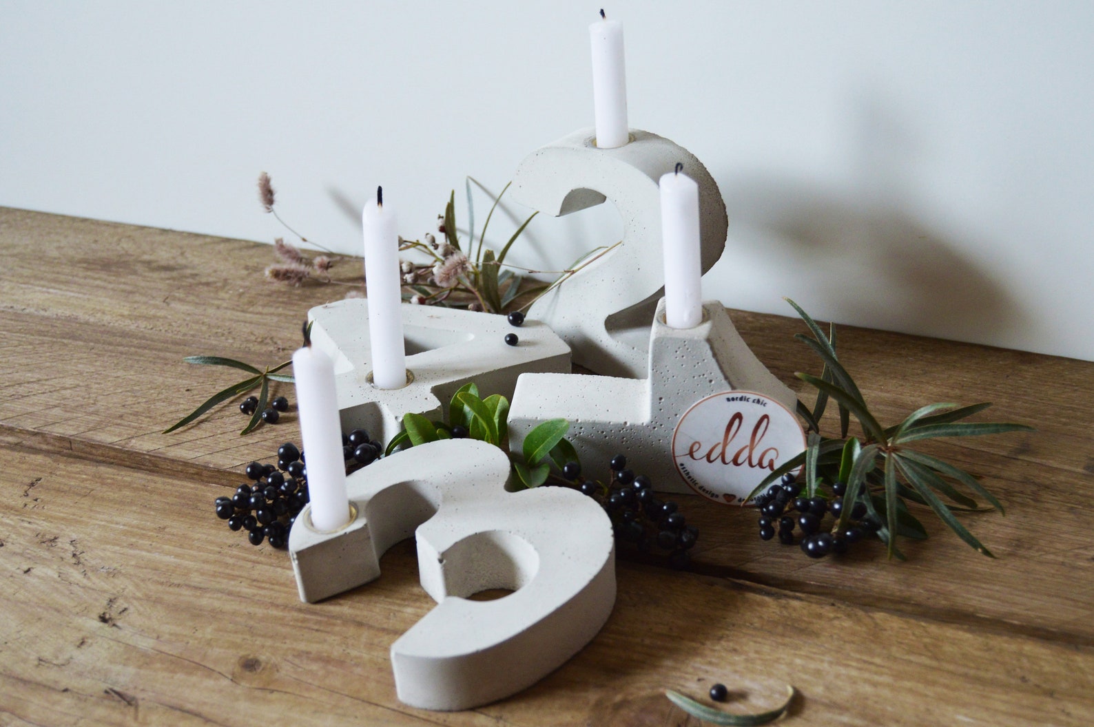 Advent numbers made of concrete