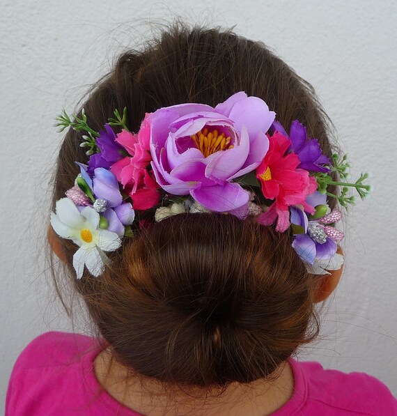 Hair Comb Ballet Flower Wrap Flowers Hair Comb Floral Etsy