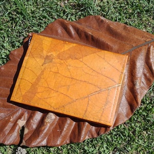 Vegan notebook and diary A5 made of teak leaves, or cover including book