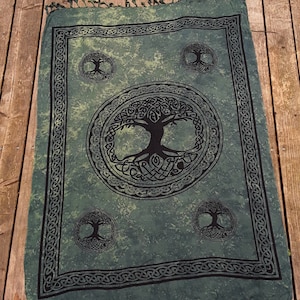 Sarong, Pareo, Beach towel, Tablecloth with fringes, Tree of life