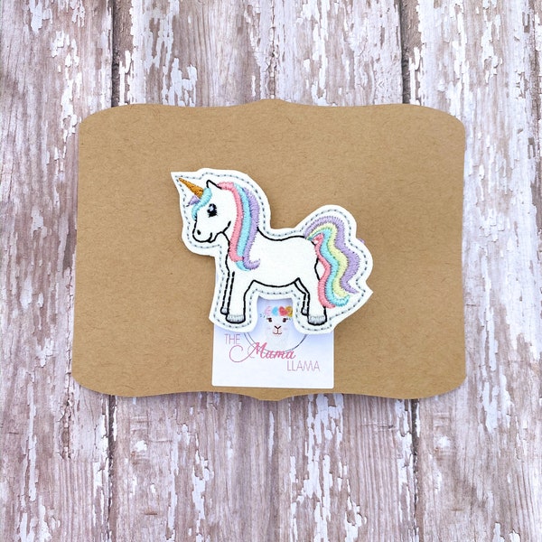 Unicorn Headband, Unicorn Hair Clip, Feltie Clip, Unicorn Bow