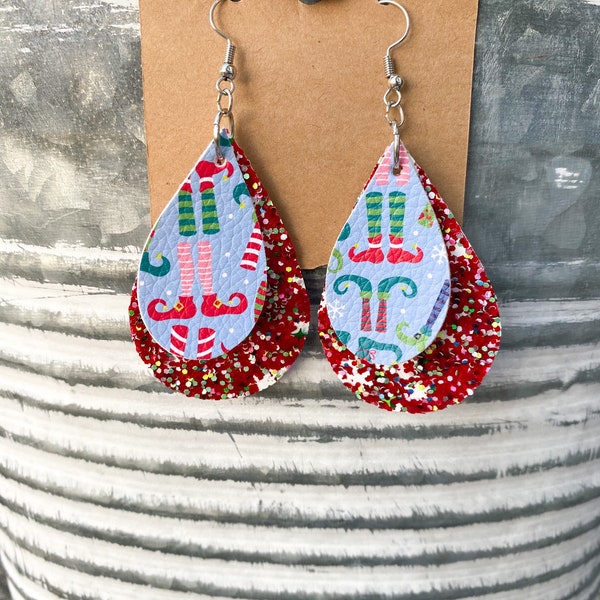 Christmas Earrings, Elf Feet Christmas Earrings Women’s Earrings