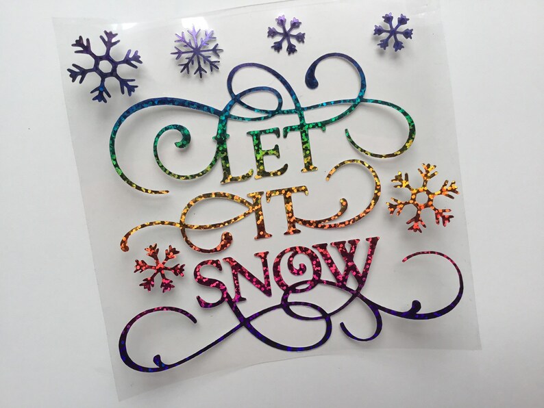 Merry Christmas Iron on Transfers Let It Snow Heat Transfer Etsy