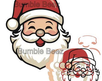 5-Layered Santa SVG | Christmas Laser Cut File | CNC, Glowforge, Silhouette, Cricut | Layered Christmas Décor Digital Download