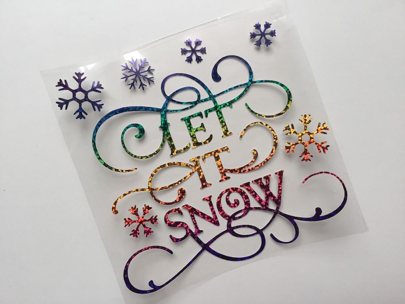 Merry Christmas Iron on Transfers Let It Snow Heat Transfer Etsy