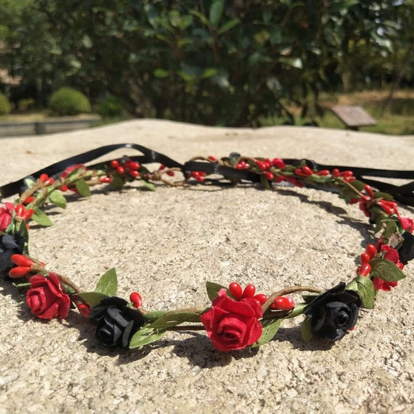 Black Flower Crown - Etsy