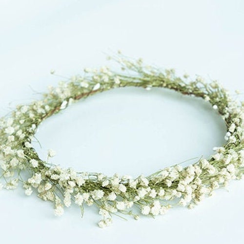 Baby's Breath Flower Crown Wedding Flower Crown Boho Etsy