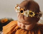 Sunflower crown Flower girl crown Sunflower headband Fall Spring Flower Crown Baby flower crown Flower girl headband Bridal flower Crown