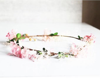 Getrocknete Blumen Krone Blush Rosa Schleierkraut Braut Blumenkrone Braut Kopfschmuck Sommer Blumenmädchen Krone Getrocknete Blumen Hochzeit Haarteil