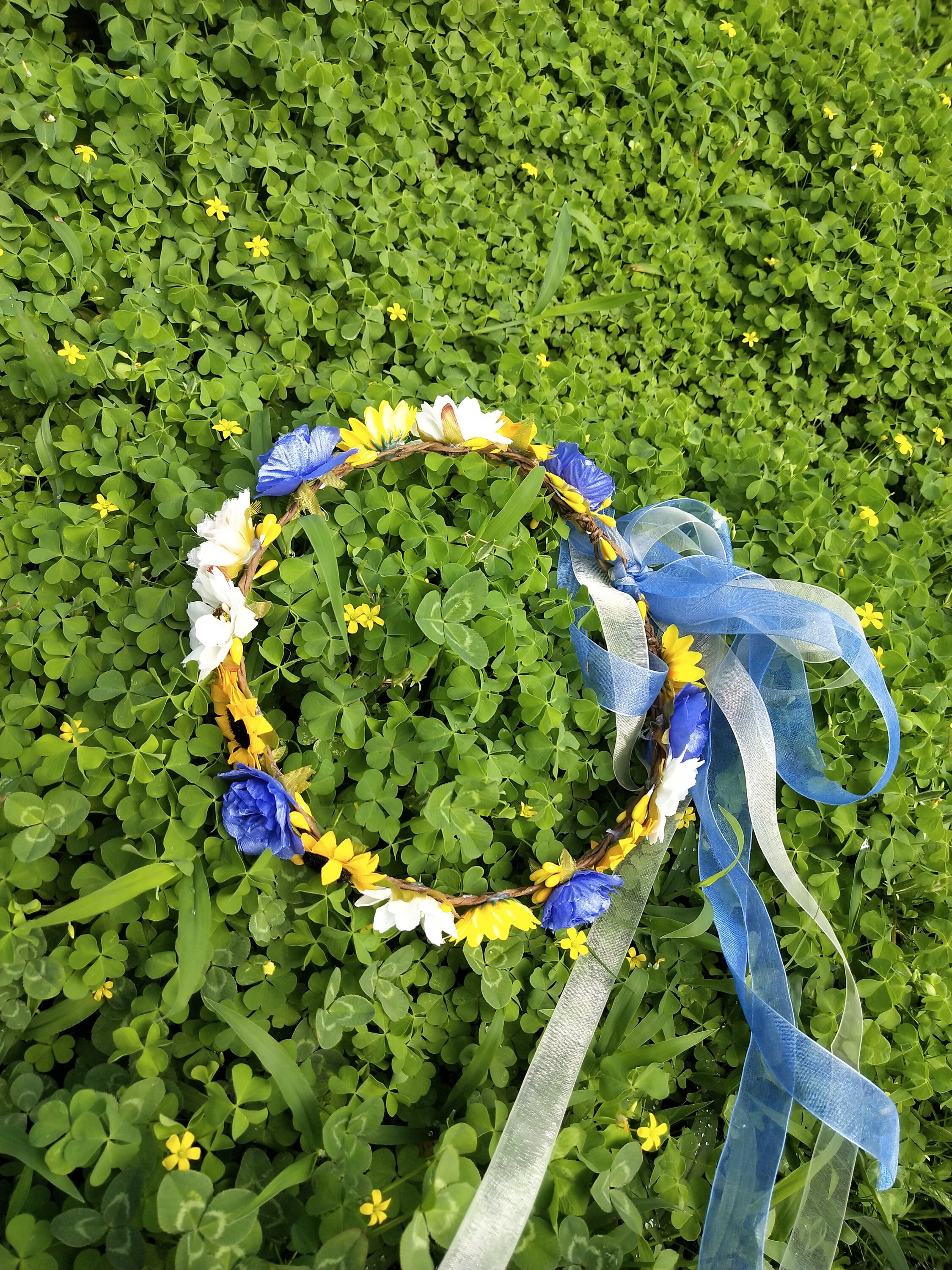 Sunflower Headband Navy Blue Sunflower Crown Flower Girl Crown Etsy