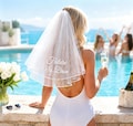 Custom Embroidered Future Mrs Veil Personalized Bachelorette Veil Beach Pool Party Bride Gift Wedding Shower Gift For Her LXY1607 product logo