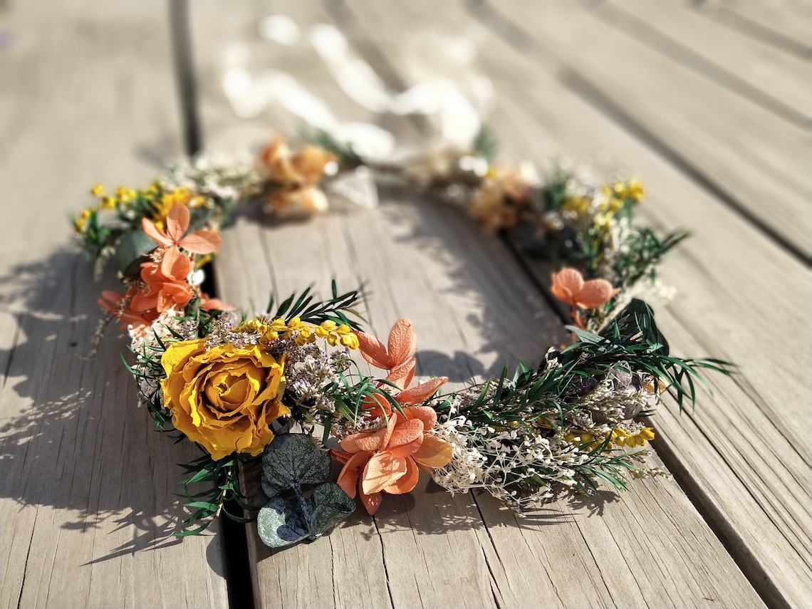 Dried Flower Crown Fall Flower Crown Lavender Headpiece Etsy