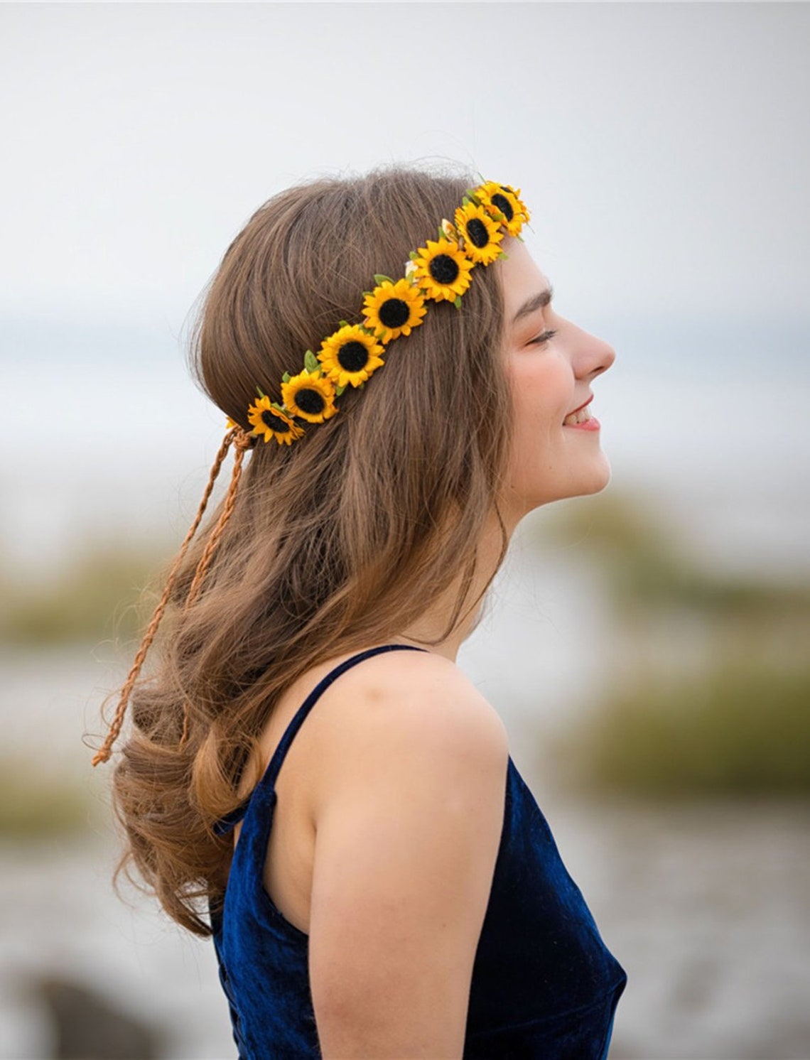 Sunflower Headpiece Sunflower Headband Wedding Flower Crown Etsy
