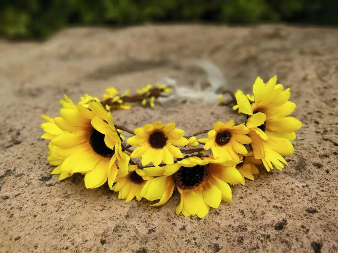 Sunflower crown Summer flower crown women Baby flower crown Etsy