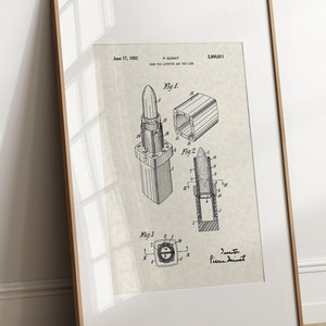 Lipstick - 1952 (Free Shipping) Large Unframed 8.5x11 Patent Print