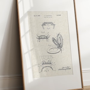 Bathroom Toilet Seat - 1936 (Free Shipping) Large Unframed 8.5x11 Patent Print