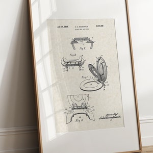 Abattant de toilette de salle de bain - 1936 (livraison gratuite) grande impression brevet sans cadre 8,5 x 11