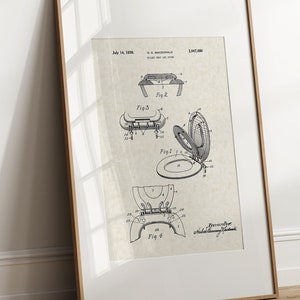 Bathroom Toilet Seat - 1936 (Free Shipping) Large Unframed 8.5x11 Patent Print