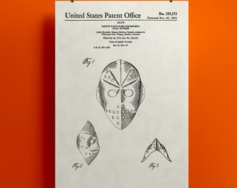 Hockey Goaltender Mask - 1973 (Digital High Quality Print) Ivory, Copper, and Gold - 2x3 (4x6, 8x12, 10x15, 12x18, 16x24, 20x30, 24x36...)