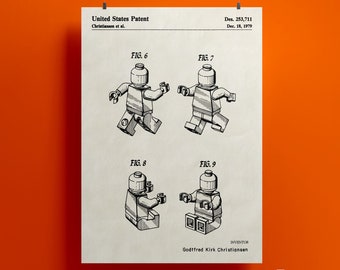 Toy Block Person - 1979 (Digital High Quality Print) Ivory, Copper, and Gold - 2x3 (4x6, 8x12, 10x15, 12x18, 16x24, 20x30, 24x36...)