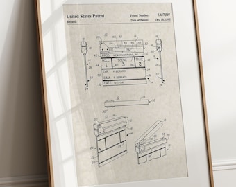 Movie Clapboard - 1995 (Free Shipping) Large Unframed 8.5x11 Patent Print