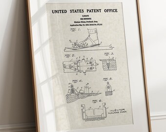 Ski Binding - 1941 (Free Shipping) Large Unframed 8.5x11 Patent Print