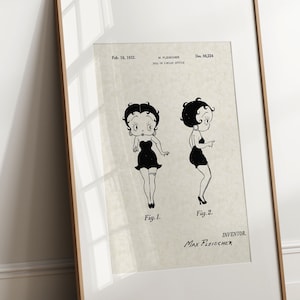 Max Fleischer's Classic Jazz Age Flapper - 1932 (Free Shipping) Large Unframed 8.5x11 Patent Print